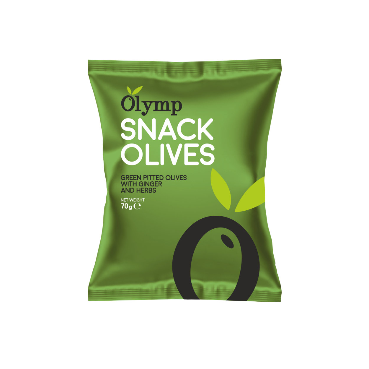 Olymp green pitted snack olives
